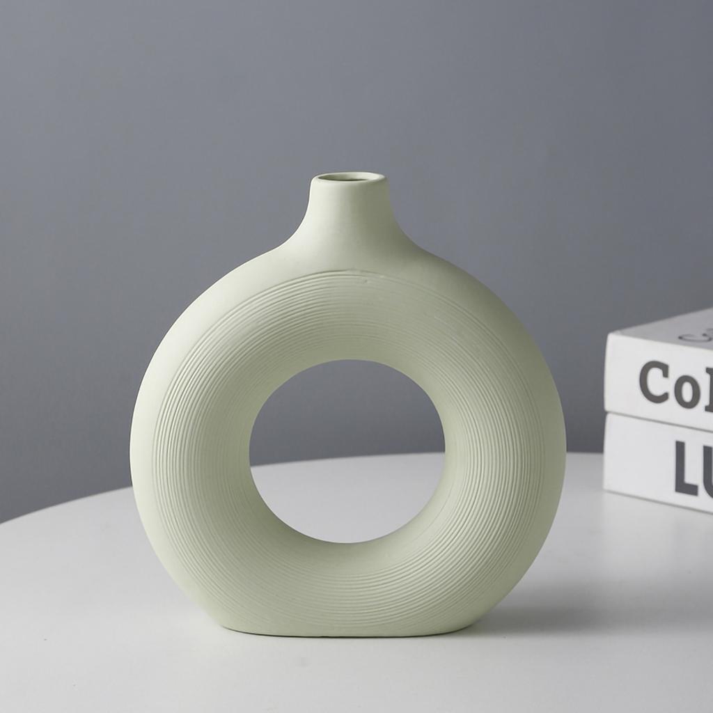 1PC -Ceramic vase, round matte vase, minimalist Nordic Bohemian vase, home decoration