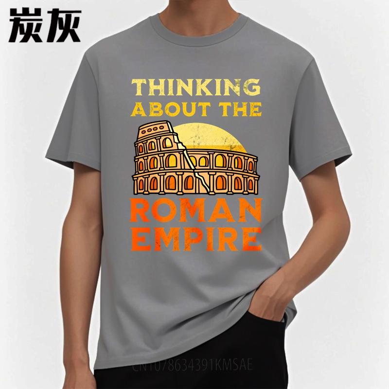 Men tshirt Fashion Tshirt Plus Size Summer Men T Shirt Thinking About The Roman Empire Short Sleeve Printed Round Neck Top Tees