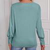 Women's Fashion Temperament Puffed Sleeves Round Neck Loose Casual Top
