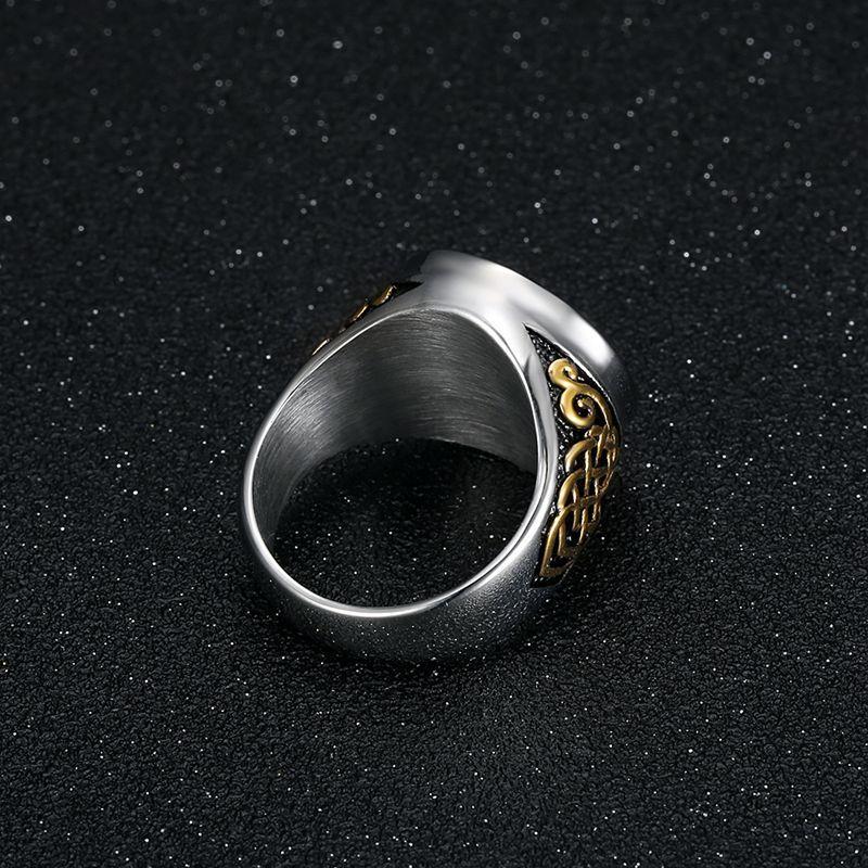 Anello Vintage Cattolico San Michele Arcangelo che Uccide il Drago per Uomini Donne Punk Acciaio Inossidabile 316L Cavaliere San Michele Protezione Gioiello