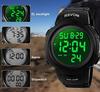 RSVOM Men's Digital Sports Watch Big Face 50M Waterproof Silicone Band LED Backlight Alarm Stopwatch