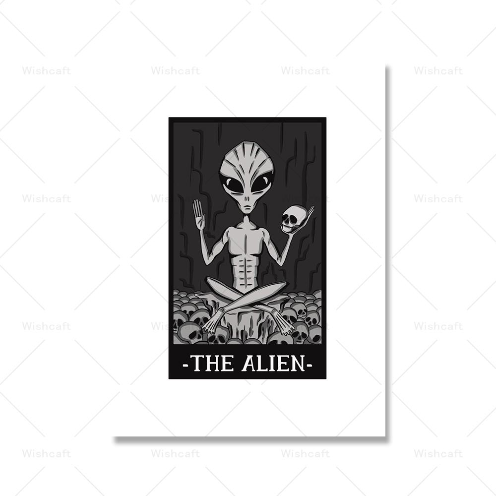 The Alien Sun Tarot Card Poster and Print Vinatge Moon Cat Canvas Painting Abstract Pictures Kids Room Home Decor