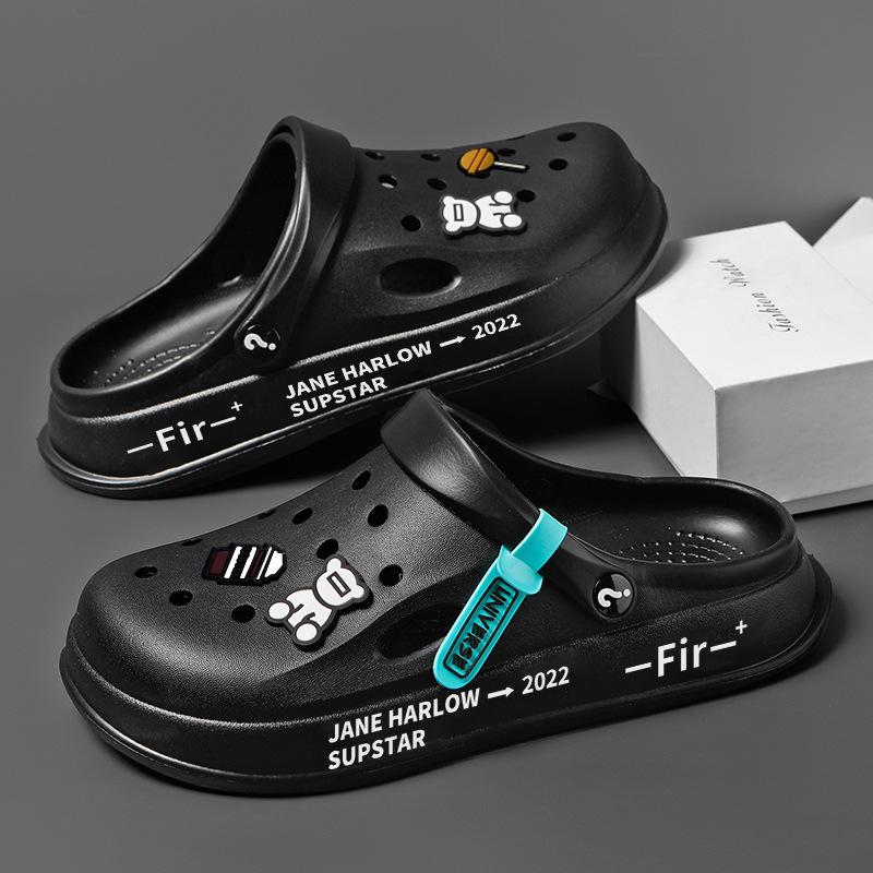 

Большие размеры дырок обувь мужская летняя спортивная сумка головной убор два носить сандалии повседневная одежда пляжные тапочки мужские 45