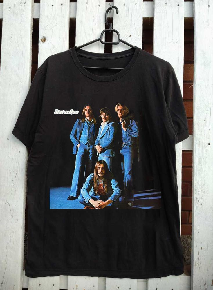 

Collection STATUS QUO Band Blue For You Black All Size T-Shirt AL308 Unisex T-Shirt XXXL