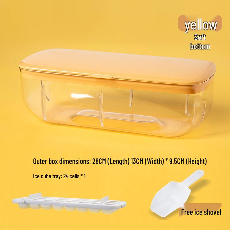 Silicone Ice Cube Tray with Double Layer Storage Box for Rapid Ice Making