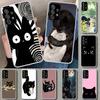 Cartoon Cute Black Cat Phone Case for Samsung Galaxy A17 A16 A26 A36 A56 A57 A37 A15 A25 A35 A55 A14 A24 A34 A54 A13 A23 A33 A53