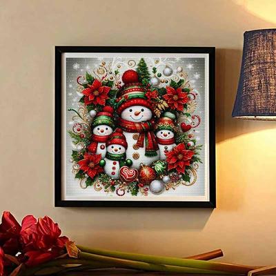 New Arrival 5D DIY Full Circle Diamond Painting "Christmas Snowman" Embroidery Cross Stitch Home Decoration Gift
