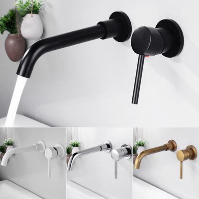 Modern Brass Wall Mounted Bathroom Basin Faucet Wall Sink Swivel Spout Bathtub Mixer Tap Crane Antique Bronze Finished