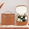 Lychee Grain PU Leather Double Zipper Makeup Bag - Large Capacity, Travel Waterproof Toiletries & Skincare Storage