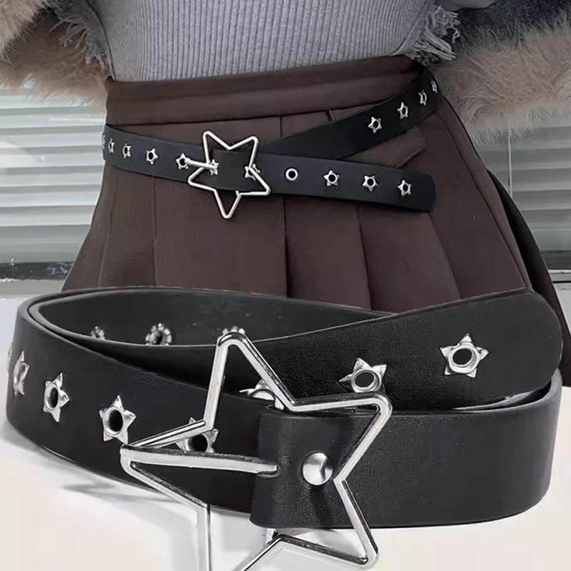 Rivet Belt Goth Style Double Pin Buckle Man/woman Fashion Casual Punk Style Pu Leather Waistband For Jeans Y2KBelt