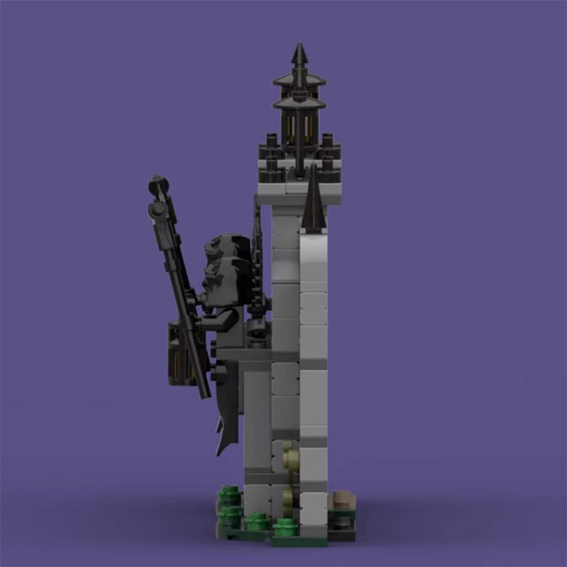 MOC Medieval Dark Ghost Gate Cemetery Fence Halloween Building Blocks Toy Model for Creative DIY Fun