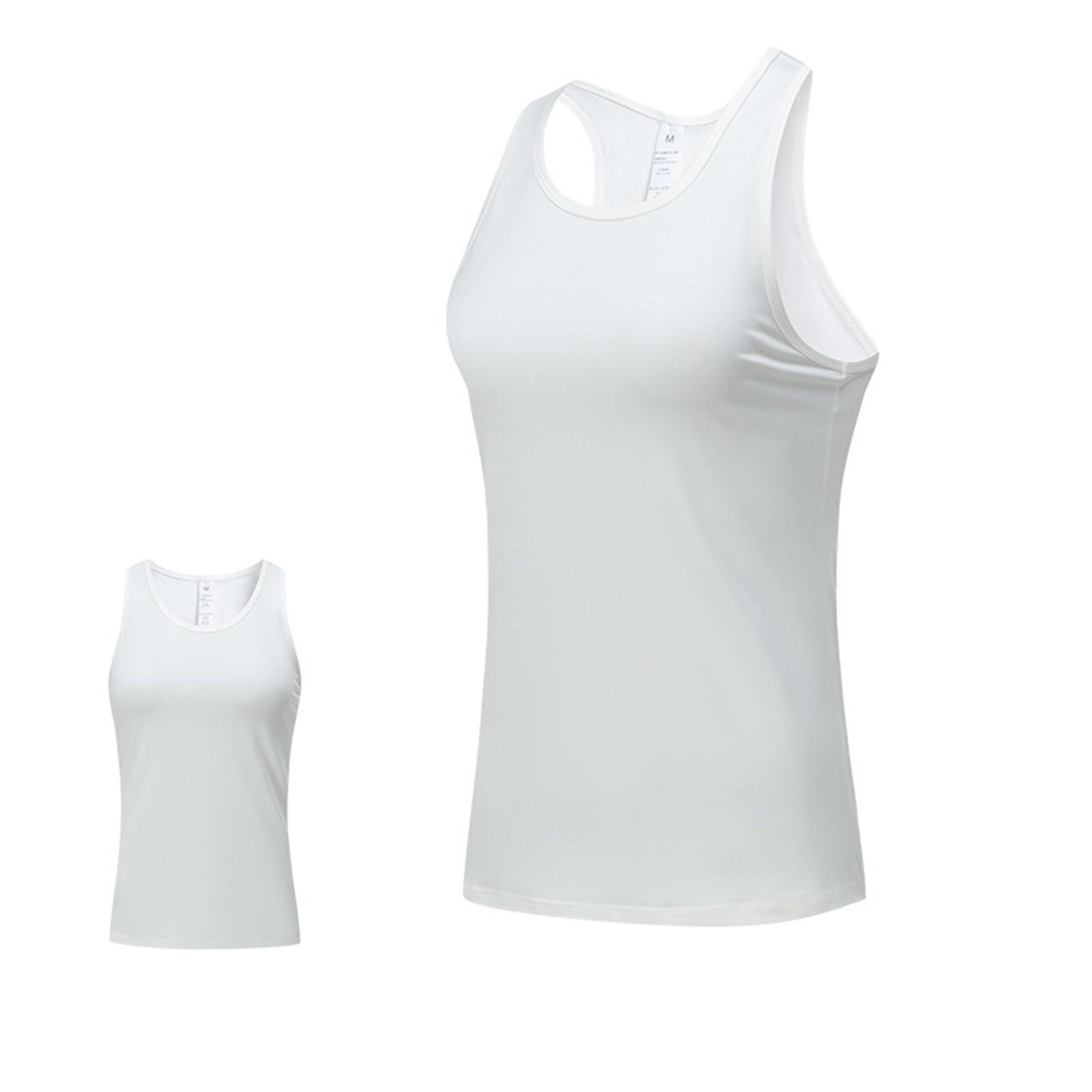 

Женская повседневная однотонная спортивная быстросохнущая одежда для фитнеса короткий жилет для фитнеса M белый