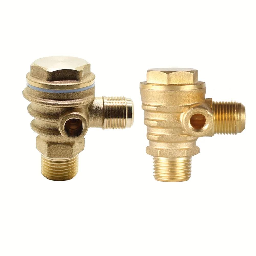 3 Port Copper Check Valve Connector with Male Threads for Air Compressor Tubes Air Pressure Tank and Piston Pump