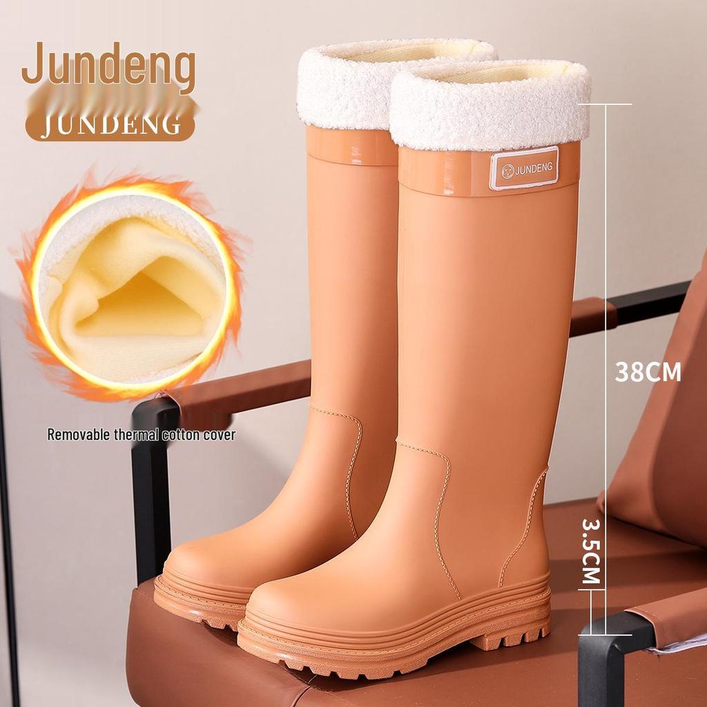 Damesmode Hoge Waterdichte Antislip Rubberen Regenschoenen met Zachte Zool