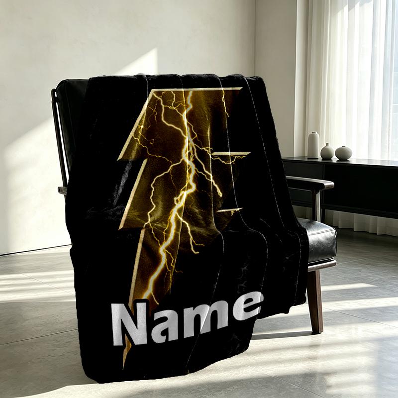 Custom Name Personalized Black Adam Print Blanket, Home Decor, Bedroom, Sofa, Camping, Couch, Gifts for Birthday Christmas