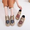 2025 Autumn/Winter Women's Ethnic-Style Embroidered Short Boots - Linen Hanfu Square Toe Design