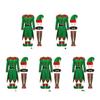Wide Application Of Women Christmas Elf Costume Set And Reusable Polyester Boys Girls Christmas Costume, Green, S