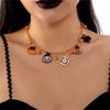Halloween Christmas Charm Necklace for Women - Dainty Gold Paper Clip Necklace with Snowman, Santa, Snowflake, , Spirit, Pumpkin Cat