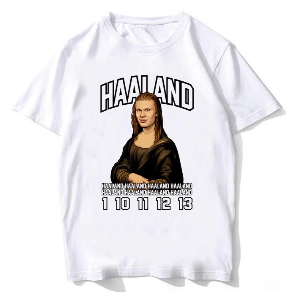 Haaland Tshirt Unisex High Quality Cotton Harajuku Streetwear Fashion Popular Soft T Shirt Short Sleeve Print TShirt Streetwear