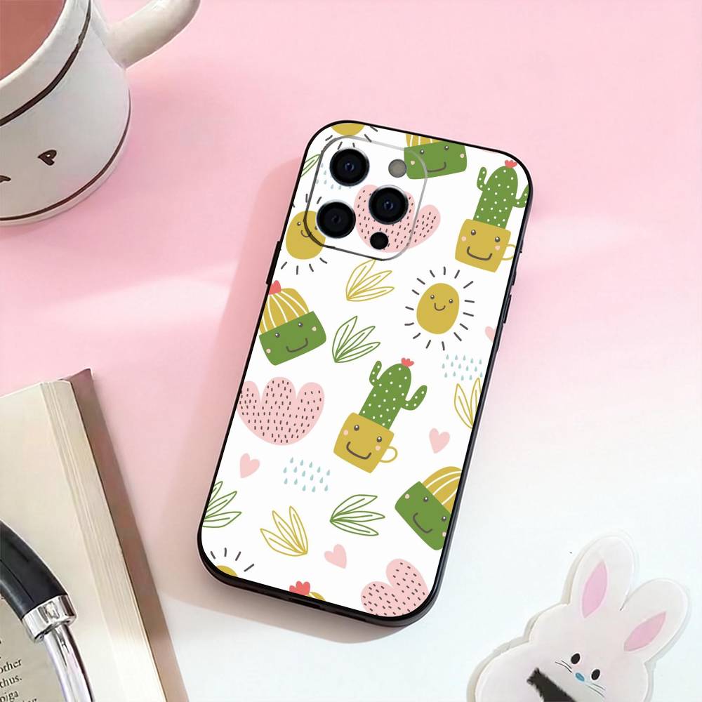 Cactus Succulents Phone Case Silicone Soft For IPhone 17,16,15,14,13,12,11,XS,Plus Pro Max