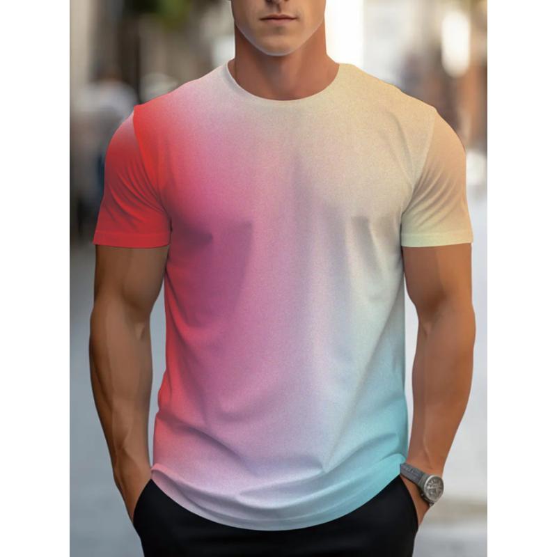 T-shirt da uomo a maniche corte con girocollo e stampa 3D, taglie forti, T-shirt casual estiva