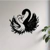 1pc Swan Metal Wall Art, Graceful Statue Mural, Romantic Gift for Valentine Wedding, Rust Resistant Decor for Bedroom Garden Fence