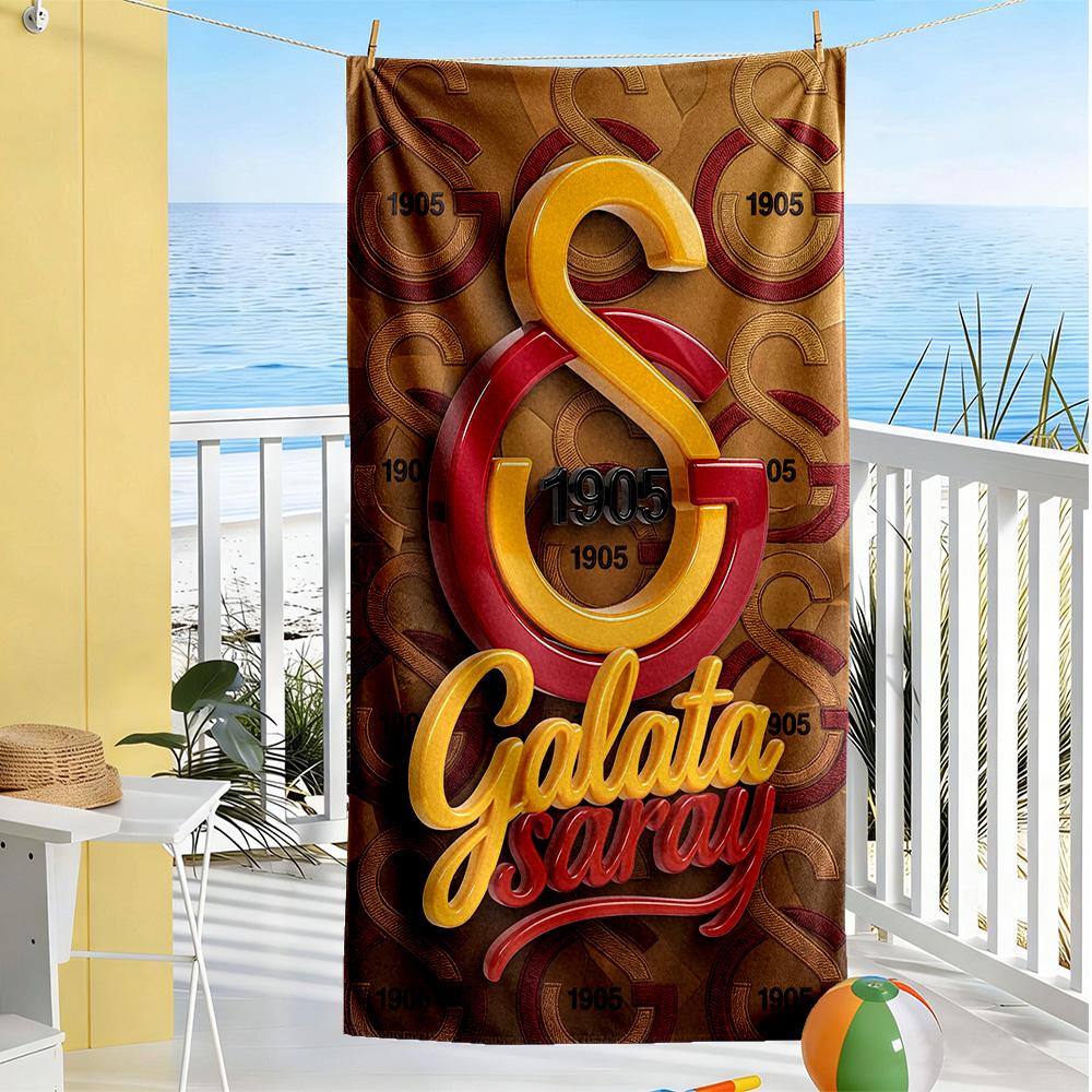 Galatasaray Beach Towel Quick-Dry Soft Microfiber Comfortable Lightweight Suitable for Sports, Travel, Swimming, Yoga, Bathroom, Beach, And Pool