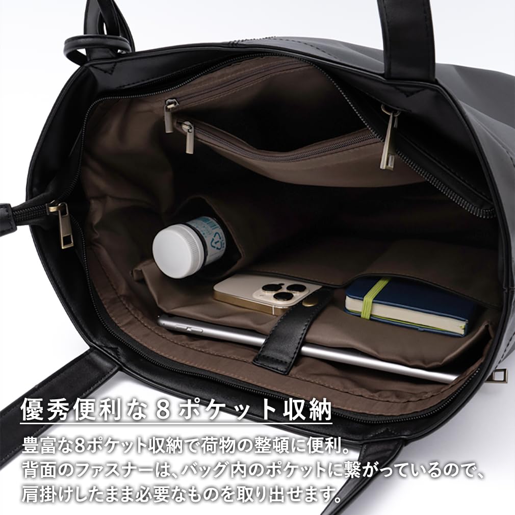 Gratante Tragetasche A4 Reißverschluss Pendeltasche Brotdosen-Aufbewahrung Für den Weg zur Schule Unisex-Tasche Große Tragetasche Klassisch Leicht Rückseite [Gratante] Damen