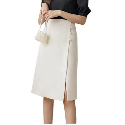 Pearl Tight Slit Office Uniform [PH.YZBBDPG] Skirt, Knee-Length, Skirt, Suit, Spring, Summer, Autumn, Business, Women's