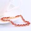 MxGxFam Rose Gold Color Full CZ Red Olive Leaves Bracelets for Women 17  Cm / 19 Cm AAA+ Cubic Zircon