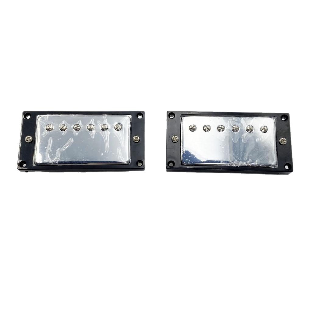 LP Electric Guitar Pickup 6-Screw Adjustable Double-Coil Pickup LP Dual-Coil Pickup, Silver with Black Frame