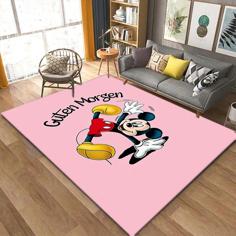 Mickey Mouse cartoon print rug, non-slip and stain-resistant floor protection rug, home décor.