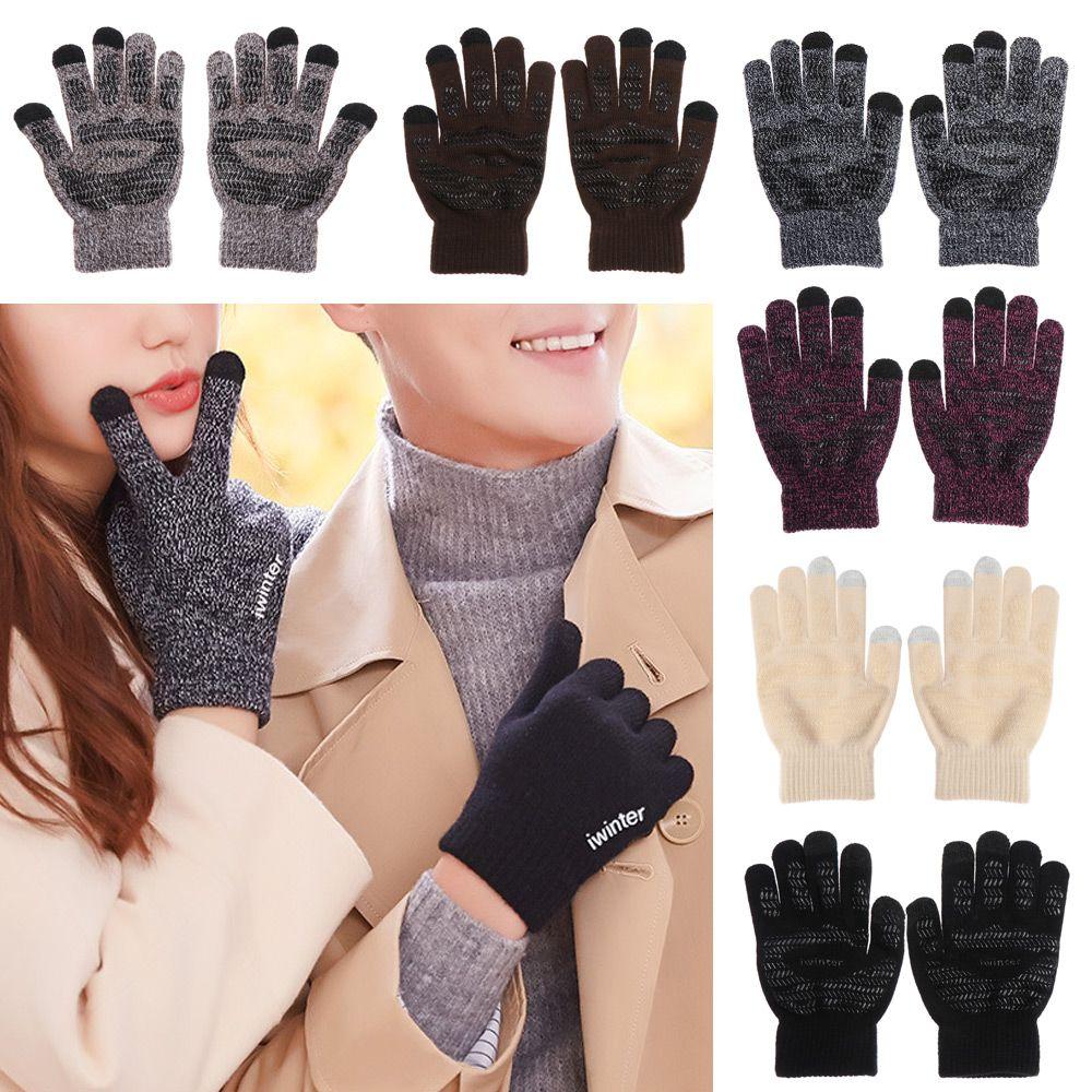 Outdoor Sport Sport Cycling Gloves Full Finger Mittens Knitted Wool Mitts Touch Screen Gloves