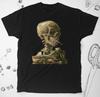 26 Skeleton Tshirt Van Gogh Art Aesthetic Painting Smoking Skeleton Gothic Unisex T Unisex T-Shirt