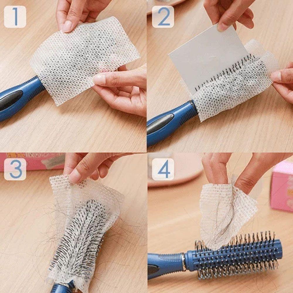 50PCS NEW Easy To Clean Cloth Pet Comb Cleaning Tablets Cleaning Comb Hair Brush Net