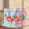 1PC Color Rooster Bird Farm Print 750ml Color Plastic Sports Water Bottle Leakproof Flip Straw Lid Suitable for Sports Office Home Use