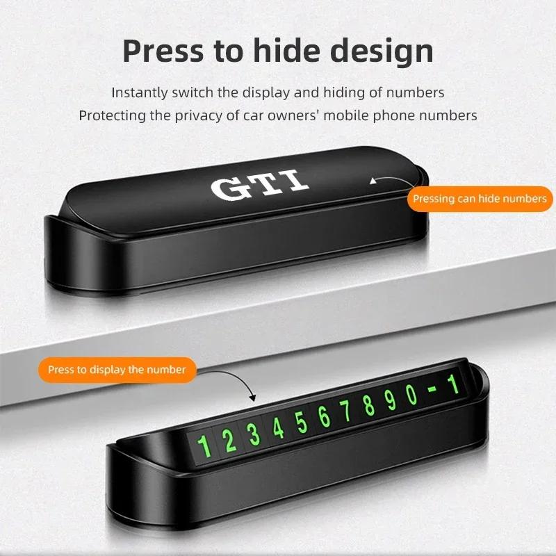 Lmn1 Car Temporary Stop Sign Parking Card Telephone Number Card Plate For VW GTI Polo Golf Passat Tiguan Arteon Touareg Taigo Caddy