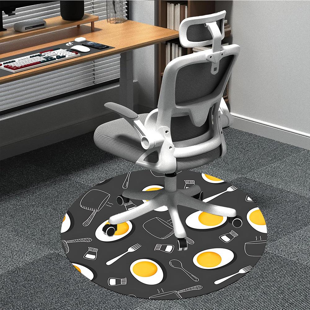 

1pc Egg Pattern Chair Carpet for Office Non Slip, Lightweight, Machine Washable Rug for Office Holiday Decor 80cm