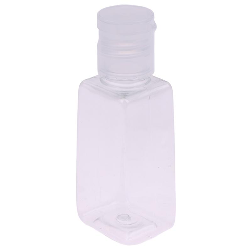 10Pcs 30/60Ml Trapezoidal Plastic Hand Sanitizer Bottles Dispenser Transparent Gel Reffillable Bottle Container With Filp Cap