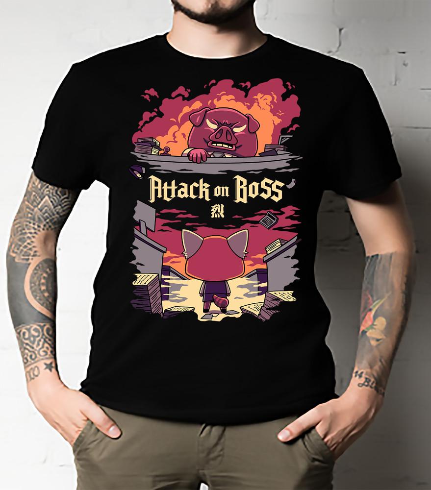 Attack on Boss Funny Red Panda Anime Seinen T-shirt classique Unisex All Size Unisex T-Shirt L
