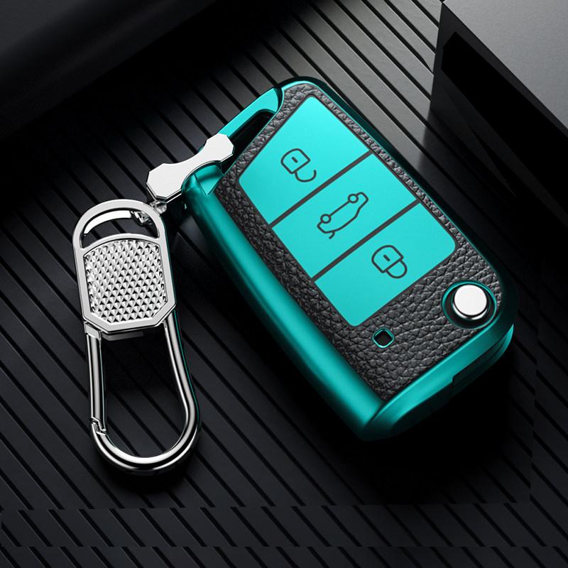Car Key Cover For Vw Golf 7 Gti Polo T-Cross T-Roc Touran Tiguan Skoda Octavia Rapid Kodiaq Fabia Seat Ibiza Leon Ateca Arona