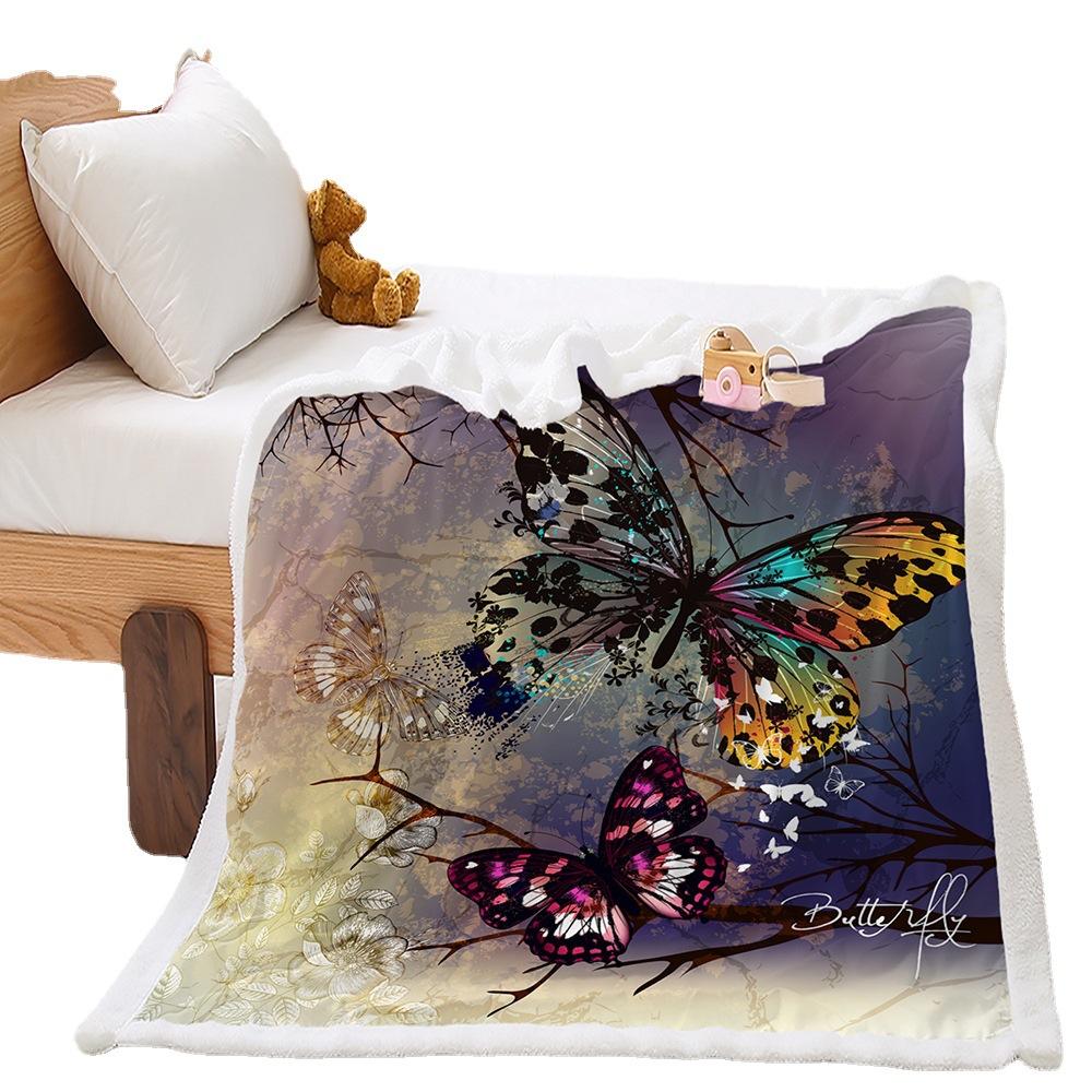 Blanket Butterfly Animal Blanket Lamb Fleece Crystal Fleece Blanket Blanket Universal
