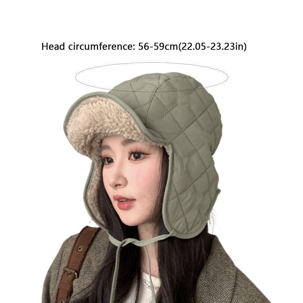 Mit Ohrenklappen Lei Feng Mütze Verdickte Lammwolle Damen Plüschmütze Outdoor Radfahren Kopfbedeckung