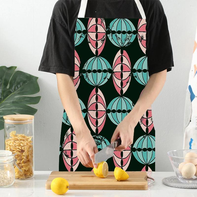 Ärmellose Küchenschürzen für Erwachsene und Kinder, ärmellose Schürzen mit abstraktem Geometriedruck, Back- und Kochzubehör, Reinigungsschürzen