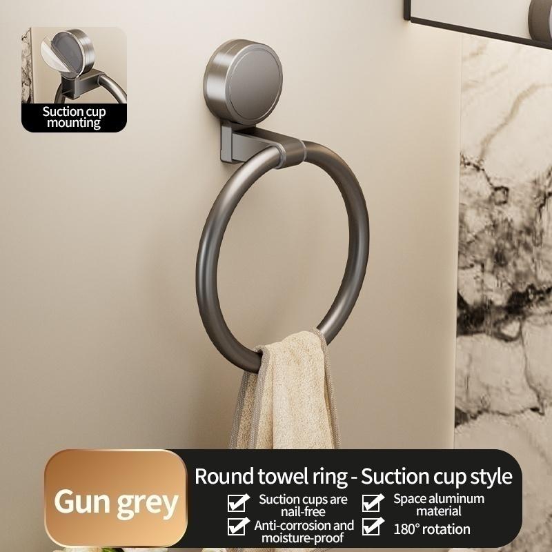 No Need To Drill SuctiTowel Ring Bathroom Towel Rack Kitchen Rag Rack Bathroom Toilet Wall Hanging Towel Rack Kitchen Towel Ring