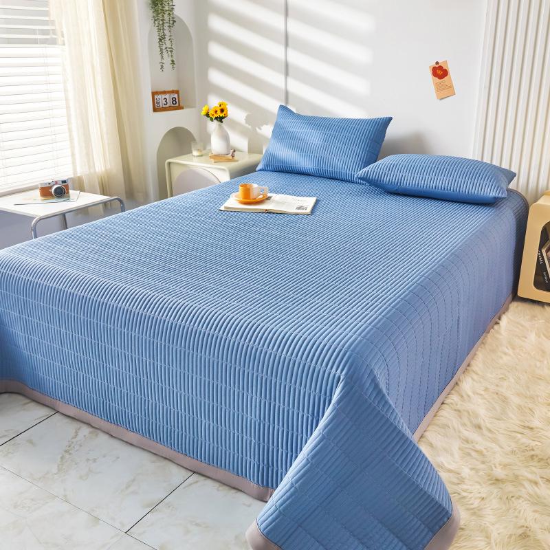 Class A Washable Cotton Linen Bedspread & Skirt Set - Quilted, Thickened, Machine Washable, 3-Piece
