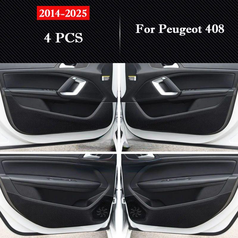 

For Peugeot 408 4008 2016 - 2026 Car Door Anti Kick Pad Protection Sticker Carbon Fiber Scratch Resistant Film Accessories