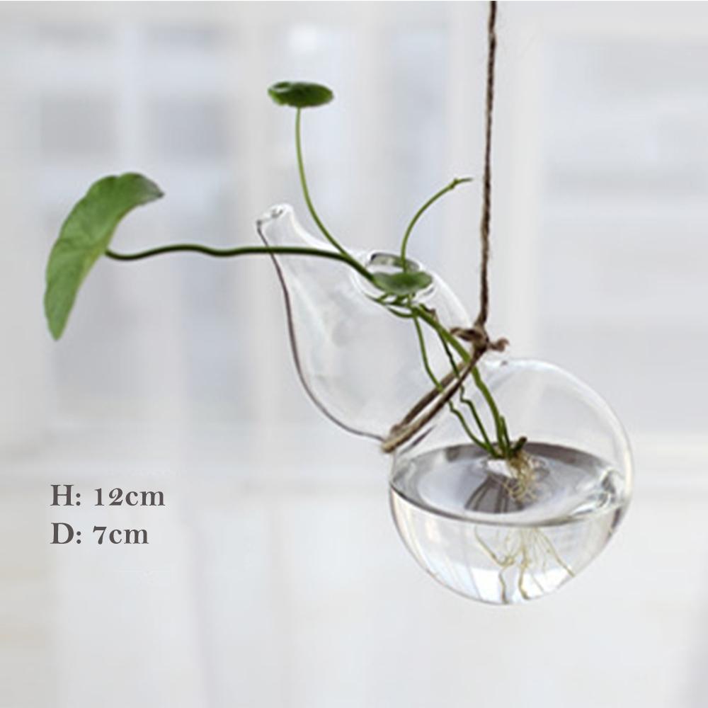 1Pcs Creative Hanging Glass Vase Transparent Hydroponic Container Terrarium Flower Plant Pot Garden Home Wedding Decoration