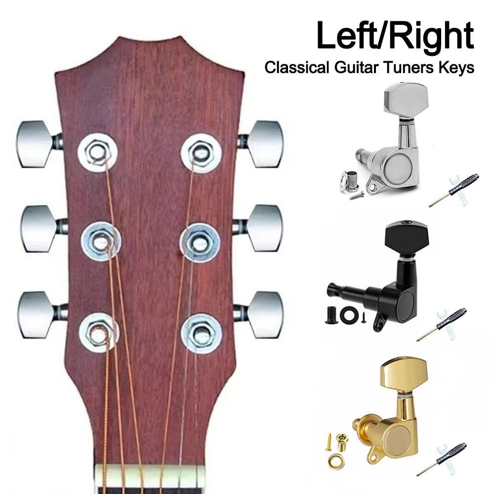 3L3R Configuration Classical Guitar Tuners Keys Totally Closed Locking Tuners  Stringed Instruments