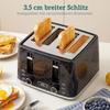 1.7L 2200W Rapid-Boil Kettle and 4-Slice Toaster Set with Limescale Filter, Black